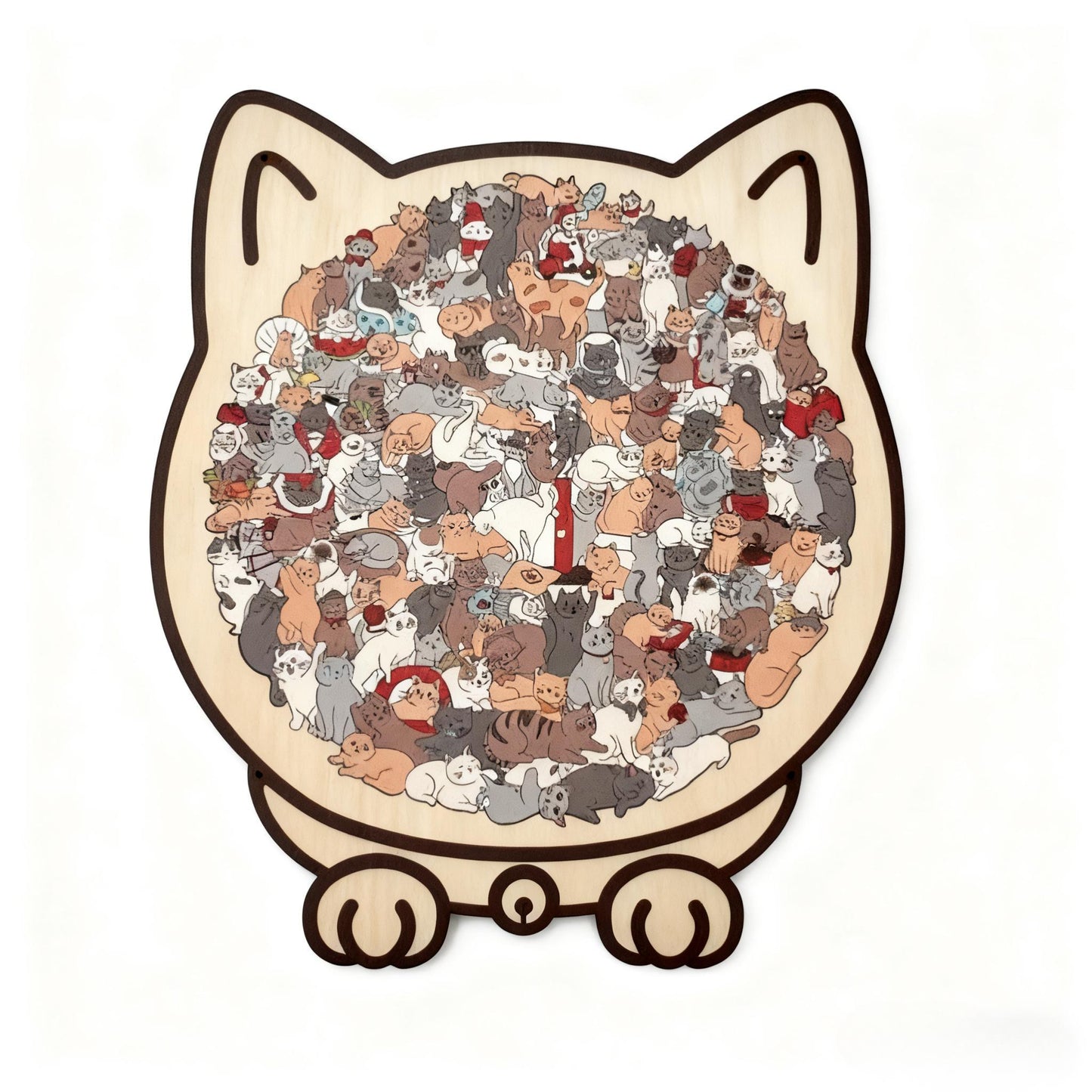 🎁 Early Christmas Sale 🎅Morandi-Colored Cat Shaped Wooden Jigsaw Puzzle