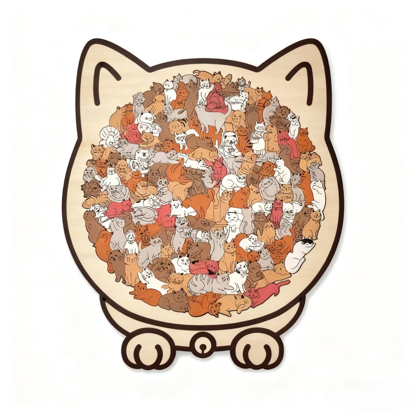 🎁 Early Christmas Sale 🎅Morandi-Colored Cat Shaped Wooden Jigsaw Puzzle