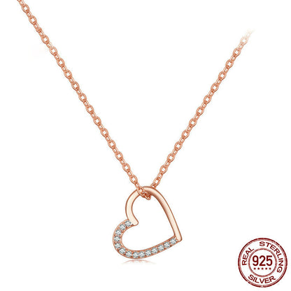 Heart-shaped Plated White Gold Necklace